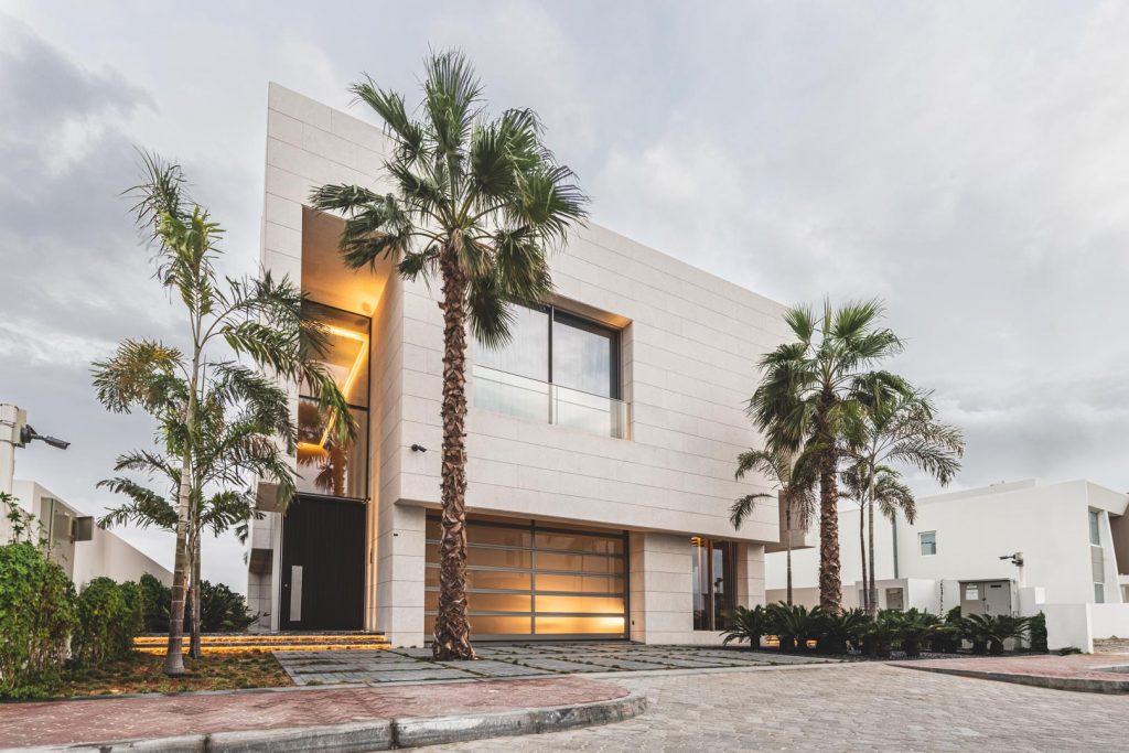 Architecture of luxury villa on Palm Jumeirah
